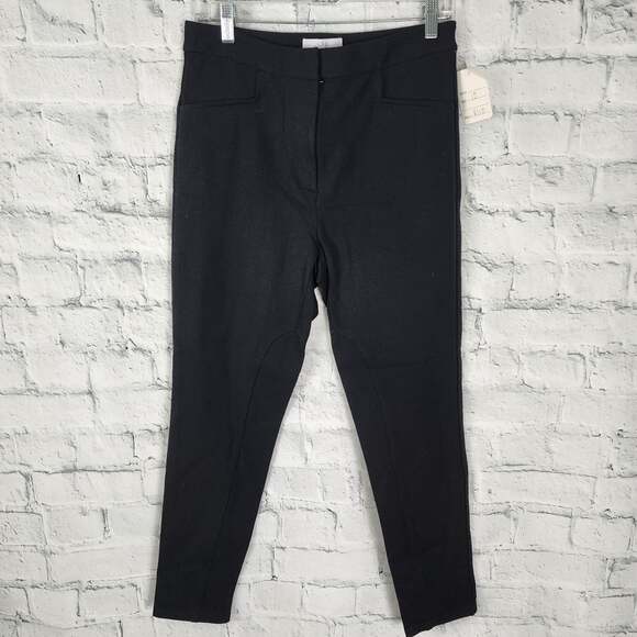 Pearl by lela rose ponte stephanie pants Sz 10 black stretch zip up A22C - Picture 1 of 4